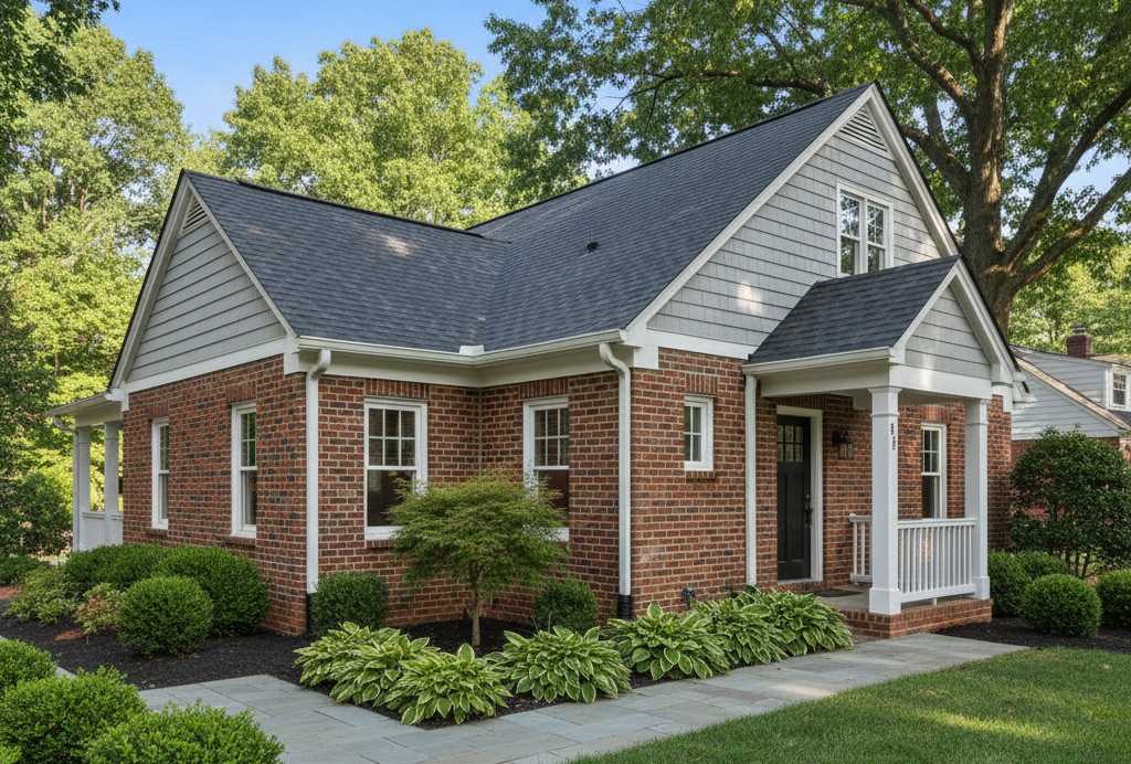 Attached ADU addition to Arlington single-family home with private entrance and covered porch