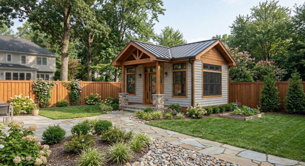 Detached ADU in Northern Virginia backyard for multigenerational living arrangement