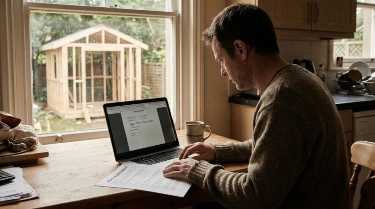 Homeowner reviewing ADU financing options at home in Northern Virginia