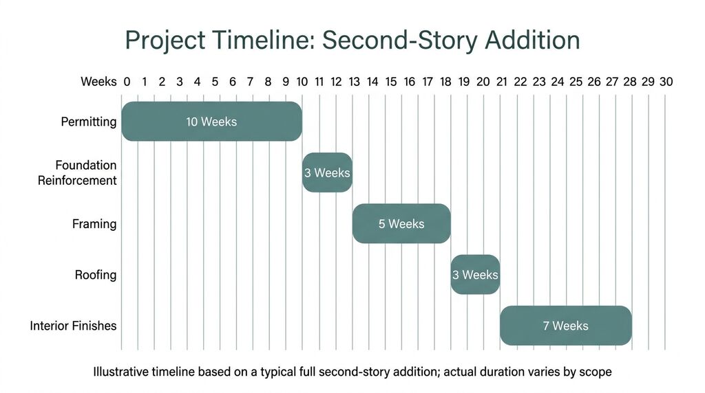 Second story addition construction timeline by phase
