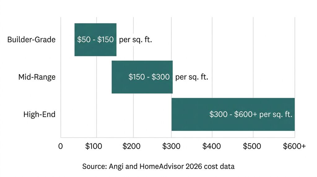 Second story addition cost per square foot by finish tier